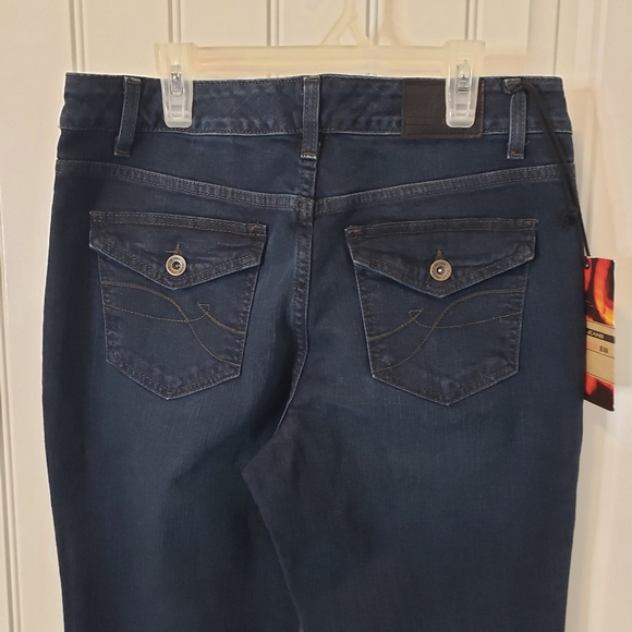 DKNY Madison Jeans Dark Blue Mid Rise Curvy Boot Cut Stretch Y2K Size 8R Blue - Picture 6 of 14